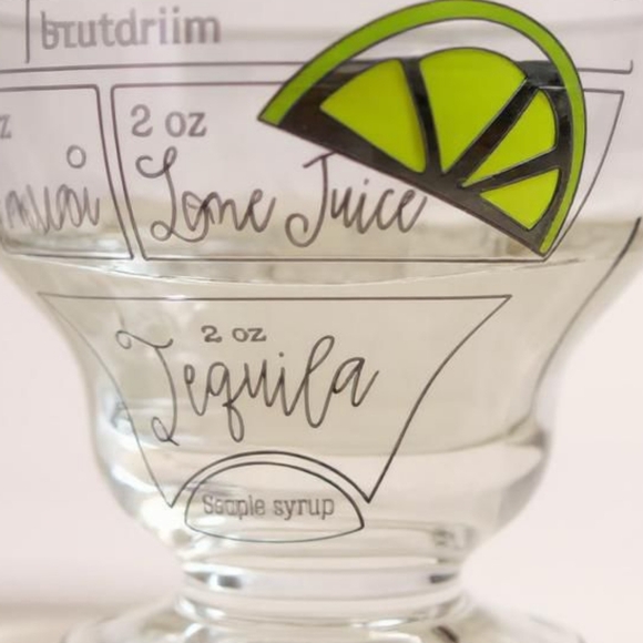 Mud Pie 4 NWT Footed Stemless Margarita Recipe Clear Glass 4" Tall x 5" Diameter - Picture 2 of 7